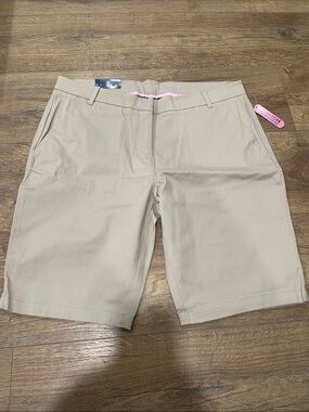 Izod Bermuda Stretch Shorts in Tan